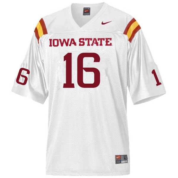 Men #16 Answer Gaye Iowa State Cyclones College Football Jerseys Sale-White - Click Image to Close